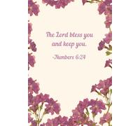 The Lord Bless You and Keep You - Dark Pink Floral Scripture Notebook | Numbers 6:24 Christian Journal