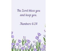 The Lord Bless You and Keep You - Purple Floral Scripture Notebook | 100 Page 6x9 Christian Journal with Bible Verses on Every Page
