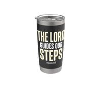 The Lord Guides Our Steps Proverbios 16:9 Versículo de la Biblia Vaso térmico de acero inoxidable de doble pared