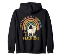 The Lord is My Shepherd Christian Faith Cordero Retro Rainbow Sudadera con Capucha