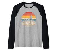 The Lord Is My Shepherd Salmo 23:1 Verso de la Biblia Cristiano Camiseta Manga Raglan