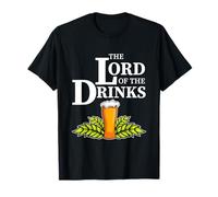 The Lord Of The Drinks Camiseta de Película para Mujeres Adultas, Manga Larga, Negro, Talla Pequeña