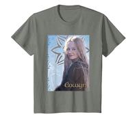 The Lord of The Rings Eowyn of Rohan Camiseta, Niños, Verde Militar Jaspeado, 10 años
