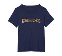 The Lord of The Rings Logo Camiseta, Mujer Tallas Grandes, Azul Marino, 2XL Grande