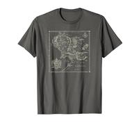The Lord of The Rings Map of Middle Earth Camiseta, Hombre, Asfalto, M