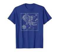 The Lord of The Rings Map of Middle Earth Camiseta, Hombre, Azul Real, S
