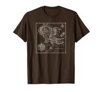 The Lord of The Rings Map of Middle Earth Camiseta, Hombre, Marrón, L