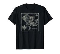 The Lord of The Rings Map of Middle Earth Camiseta, Hombre, Negro, XL