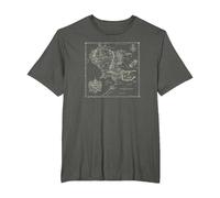The Lord of The Rings Map of Middle Earth Camiseta, Hombre Tallas Grandes, Asfalto, 3X Alto