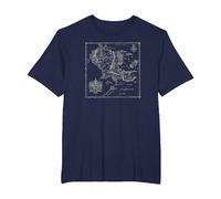 The Lord of The Rings Map of Middle Earth Camiseta, Hombre Tallas Grandes, Azul Marino, 6X Alto