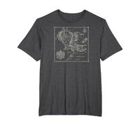 The Lord of The Rings Map of Middle Earth Camiseta, Hombre Tallas Grandes, Jaspeado Oscuro, 3X Alto