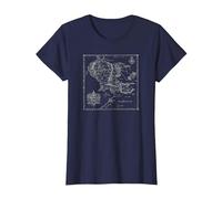 The Lord of The Rings Map of Middle Earth Camiseta, Mujer, Azul Marino, S