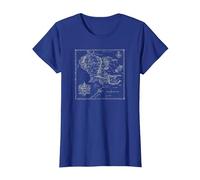 The Lord of The Rings Map of Middle Earth Camiseta, Mujer, Azul Real, XXL