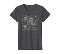 The Lord of The Rings Map of Middle Earth Camiseta, Mujer, Jaspeado Oscuro, S