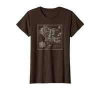 The Lord of The Rings Map of Middle Earth Camiseta, Mujer, Marrón, 3XL