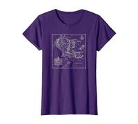 The Lord of The Rings Map of Middle Earth Camiseta, Mujer, Morado, S