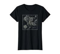 The Lord of The Rings Map of Middle Earth Camiseta, Mujer, Negro, S