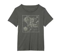 The Lord of The Rings Map of Middle Earth Camiseta, Mujer Tallas Grandes, Asfalto, 1XL Grande