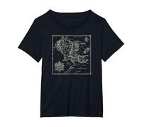 The Lord of The Rings Map of Middle Earth Camiseta, Mujer Tallas Grandes, Negro, 6XL Grande
