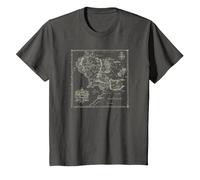 The Lord of The Rings Map of Middle Earth Camiseta, Niños, Asfalto, 8 años