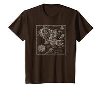 The Lord of The Rings Map of Middle Earth Camiseta, Niños, Marrón, 4 años