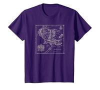 The Lord of The Rings Map of Middle Earth Camiseta, Niños, Morado, 4 años