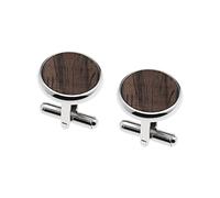 The Lord of the Tools 1 par de gemelos clásicos de madera natural para camisa, gemelos de manga para hombres, padre, novio, decoración de ropa, diámetro de 17 mm, Latón, madera