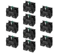 The Lord of the Tools 10 Piezas Contactos Plateados Normalmente Abiertos Interruptor con Palanca de Mandos Botón Verde Bloque de Contacto 10 Amp 600 Voltios