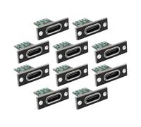 The Lord of the Tools 10 Piezas de Conector de Panel USB-C de 6 Pines Tipo C Hembra Conector de Montaje en Panel con Placa de PC Y Orificio para Tornillo de Montaje en Panel