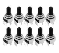 The Lord of the Tools 10 potenciómetros logarítmicos de 9 mm, 100 K Ohm, 6 mm, eje moleteado de 25 mm de longitud del eje para aplicaciones de montaje en PCB o panel, uso con equipos de comunicaciones