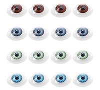 The Lord of the Tools 16 ojos ovalados planos de plástico huecos, coloridos ojos de juguete, marionetas, muñecas, osos, manualidades, juguetes, accesorios decorativos para hacer bricolaje, tamaño