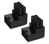 The Lord of the Tools 2 adaptadores de corriente de 8 pines, conector PCIe GPU VGA de 90 grados para computadoras de escritorio, tarjeta gráfica, adaptador de codo en ángulo recto, negro (ángulo hacia