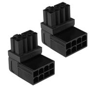 The Lord of the Tools 2 adaptadores de corriente de 8 pines, conector PCIe GPU VGA de 90 grados para computadoras de escritorio, tarjeta gráfica, adaptador de codo en ángulo recto, negro (ángulo hacia