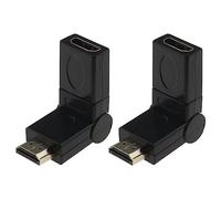 The Lord of the Tools 2 adaptadores giratorios HDMI macho a hembra 90 180 270 ángulo de 360 grados, cable HDMI ajustable, conector de extensión giratorio compatible con 1080P 3D 4K chapado en oro