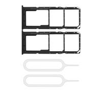 The Lord of the Tools 2 bandejas de ranura para tarjeta SIM dual, soporte para tarjetas Micro SD de repuesto con pin SIM compatible con Samsung Galaxy A21s 2020, color negro