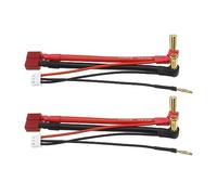The Lord of the Tools 2 cables conectores de carcasa rígida de coche RC para baterías de litio 2S 7.4V RC Car T-Plug 90° 5.0mm Banana Plug Cable de carga de batería de litio 12AWG