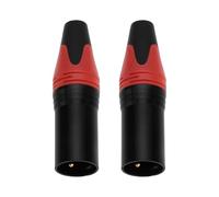 The Lord of the Tools 2 conectores XLR macho de 3 pines, conectores XLR de 3 pines en línea para micrófono, cable de micrófono, conector de audio y altavoz, color rojo