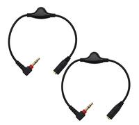 The Lord of the Tools 2 Piezas Cables Extensión Audio Macho A Hembra de 3,5 mm Cable Control Volumen para Auriculares/Altavoces para Computadoras MP3 MP4 Auriculares Plug And Play 25cm de Longitud