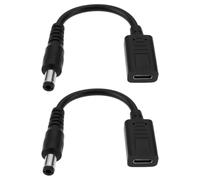 The Lord of the Tools 2pcs Cable Adaptador de Corriente PD100W DC5.5x2.5mm A USB-C Hembra para Monitores Portátiles Y Cámaras de Vigilancia (10cm)