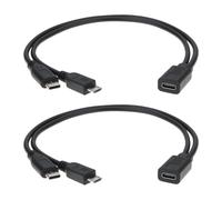 The Lord of the Tools 2X Cable de Extensión en Forma de Y Tipo C Hembra A USB C + Micro USB Macho 0,3 M Apto para Teléfono Móvil Ventilador