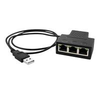 The Lord of the Tools Divisor de red RJ45, adaptador divisor Ethernet de 1 a 3 100 Mbps, interfaz LAN de alta velocidad para Cat5/6/7/8 para ordenador, concentrador, enrutador, ADSL TV digital