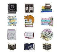 The Lord of the Tools Juego de 12 pines de solapa esmaltados con dibujos animados para libros, insignias para ropa, bolsos, mochilas, chaquetas, sombreros, recuerdos de fiesta, Color Multi, 1.4-4.3CM