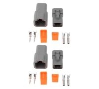 The Lord of the Tools Juego de 2 conectores impermeables DTP04-4P DTP06-4S de 4 pines compatible con Deutsch para automóviles, motocicletas y camiones