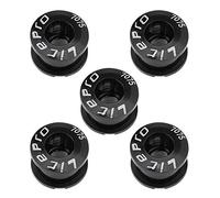 The Lord of the Tools Juego de 5 pernos de cadena M8 MTB de aleación de aluminio negro tornillos y tuercas de disco de ciclismo para bicicleta de carretera y bicicleta de montaña