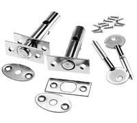 The Lord of the Tools Pernos de seguridad para puerta, cerradura de mortaja, cerraduras de puerta internas externas niqueladas con llaves de estrella y tornillos, 2 juegos