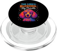 The Lords Blessing Poodle Dog Faith Diseño Colorido PopSockets PopGrip para MagSafe