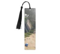 The Lost Beach - Marcapáginas de madera, 5 marcapáginas de madera de álamo con borla, impresión completa de doble cara, marcadores de libros ligeros para leer, accesorios de lectura, regalos
