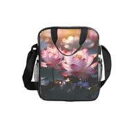 The Lotus in Full Bloom - Bolsa de hombro transparente con cremallera y correa para el hombro para mujeres y hombres, trabajo, compras