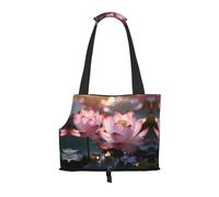 The Lotus in Full Bloom - Bolso de hombro para mascotas con estampado de flor para salir - Bolso de hombro de doble propósito para perros y gatos pequeños