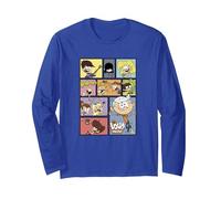 The Loud House Panel Portrait Logo Manga Larga, Unisex para Adultos, Azul Real, M